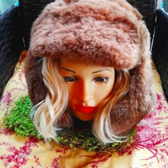 ALPACA Trapper Wool  Brown Warm Visor Ear Flaps Chin Tie Hat NEW main image 7
